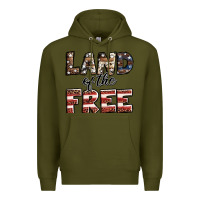 Army Green Land of the free America western pattern Premium Hoodie - Jasminsmagicworld