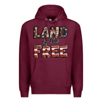 Burgundy Land of the free America western pattern Premium Hoodie - Jasminsmagicworld