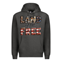 Charcoal Heather Land of the free America western pattern Premium Hoodie - Jasminsmagicworld