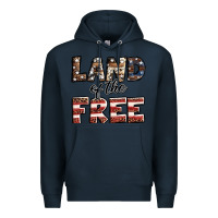 Navy Land of the free America western pattern Premium Hoodie - Jasminsmagicworld