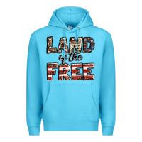 Ocean Blue Land of the free America western pattern Premium Hoodie - Jasminsmagicworld