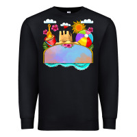 Black custom name summer beach toys Premium Sweatshirt - JahusDesignShop