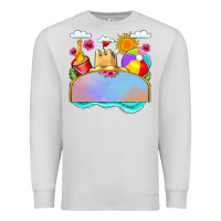 Dove Grey custom name summer beach toys Premium Sweatshirt - JahusDesignShop