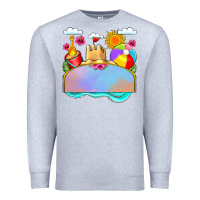 Heather Grey custom name summer beach toys Premium Sweatshirt - JahusDesignShop