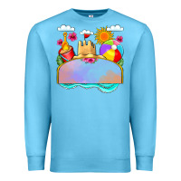 Ocean Blue custom name summer beach toys Premium Sweatshirt - JahusDesignShop