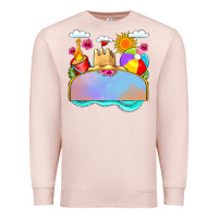 Pale Pink custom name summer beach toys Premium Sweatshirt - JahusDesignShop