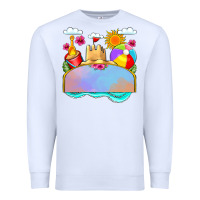 White custom name summer beach toys Premium Sweatshirt - JahusDesignShop