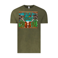 Vintage Olive whild child longhorn  cactus cowhide Vintage Tee - Artiststas