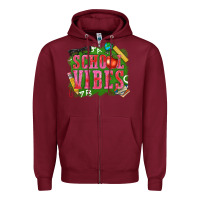 Burgundy school vibes Zipper Hoodie - texasbilliewilder