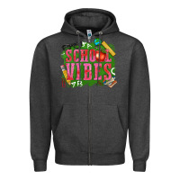 Charcoal Heather school vibes Zipper Hoodie - texasbilliewilder
