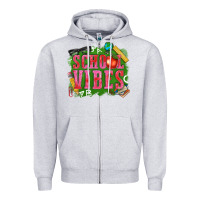 Heather Grey school vibes Zipper Hoodie - texasbilliewilder