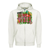 Oatmeal Heather school vibes Zipper Hoodie - texasbilliewilder
