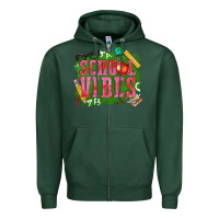 Sports Green school vibes Zipper Hoodie - texasbilliewilder