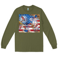 Army Green American Long Sleeve Tee - RanaPortraitStore
