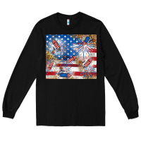 Black American Long Sleeve Tee - RanaPortraitStore