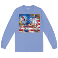 Colony Blue American Long Sleeve Tee - RanaPortraitStore