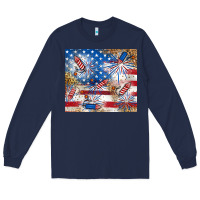 Navy American Long Sleeve Tee - RanaPortraitStore