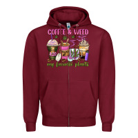 Burgundy coffee and weed my favorite plants Zipper Hoodie - Zillion Design Studio