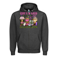 Charcoal Heather coffee and weed my favorite plants Zipper Hoodie - Zillion Design Studio