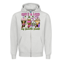 Dove Grey coffee and weed my favorite plants Zipper Hoodie - Zillion Design Studio