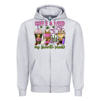Heather Grey coffee and weed my favorite plants Zipper Hoodie - Zillion Design Studio