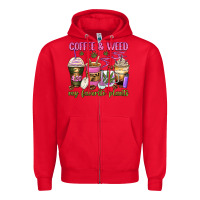 Red coffee and weed my favorite plants Zipper Hoodie - Zillion Design Studio
