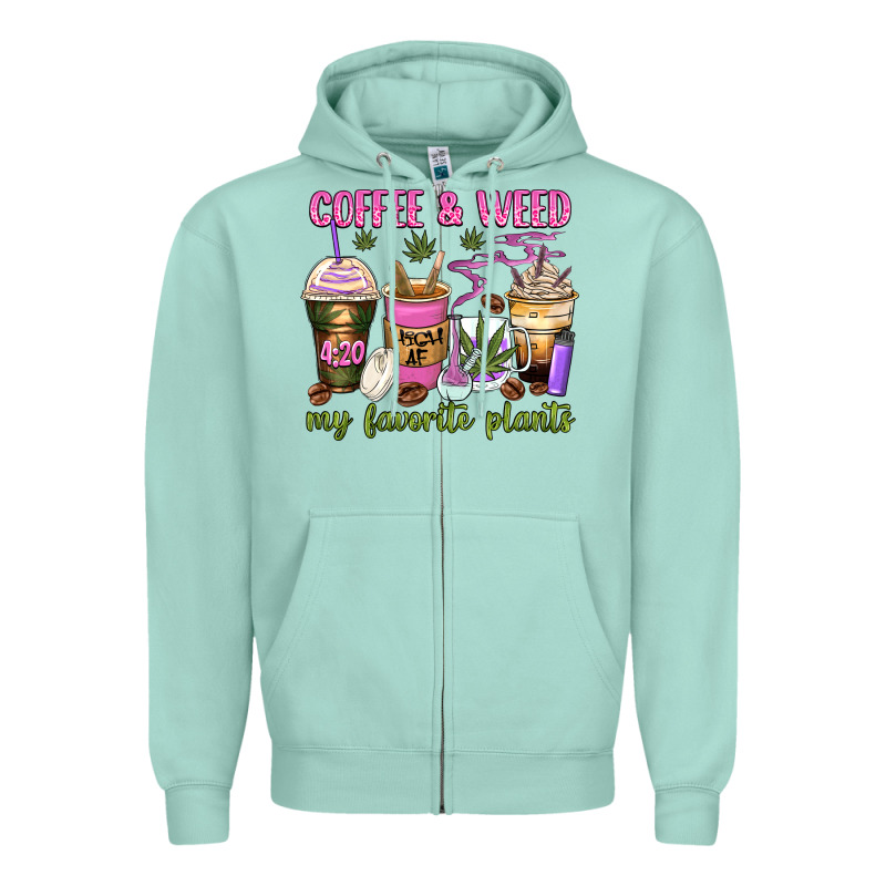 Coffee And Weed My Favorite Plants Zipper Hoodie by Zillion Design Studio | Teevron