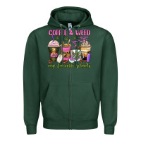 Sports Green coffee and weed my favorite plants Zipper Hoodie - Zillion Design Studio