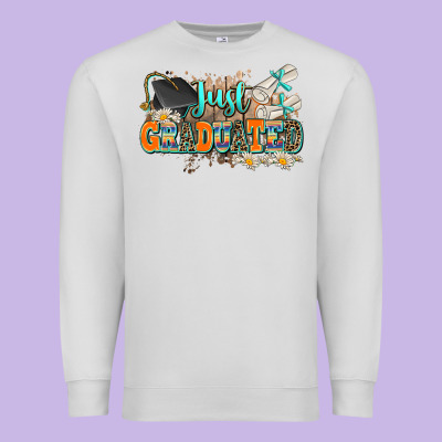 Just Graduated Premium Sweatshirt Designed By Adodesignshop