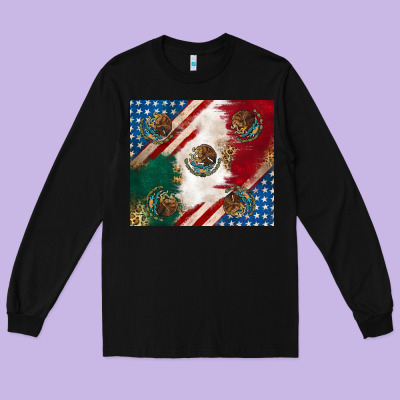 Long Sleeve Tee American with mexican flag