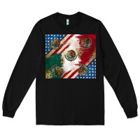Black American with mexican flag Long Sleeve Tee - RanaPortraitStore