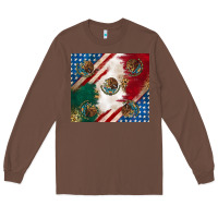 Chestnut American with mexican flag Long Sleeve Tee - RanaPortraitStore