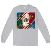 Moon Dust American with mexican flag Long Sleeve Tee - RanaPortraitStore