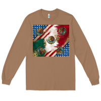 Toasted Coconut American with mexican flag Long Sleeve Tee - RanaPortraitStore
