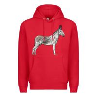 Red Andalusian Donkey Premium Hoodie - LillyAllenDesigns