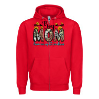 Red boy mom from son up to son down Zipper Hoodie - Zillion Design Studio