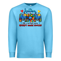 Ocean Blue autism mom like a normal mom except much cooler Premium Sweatshirt - JahusDesignShop