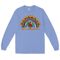 Colony Blue happy thanksgiving rainbow Long Sleeve Tee - BarkalooDesign