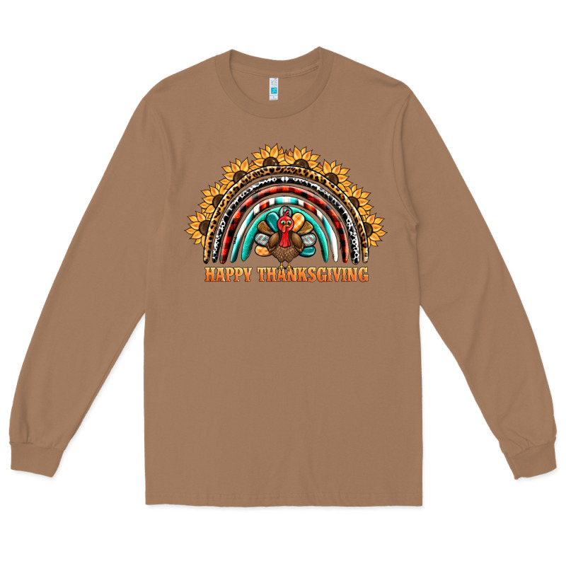 Happy Thanksgiving Rainbow Long Sleeve Tee by BarkalooDesign | Teevron