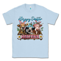 Dusty Blue Happy Easter Heifers Classic Tee - RanaPortraitStore