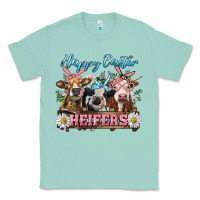 Seafoam Happy Easter Heifers Classic Tee - RanaPortraitStore