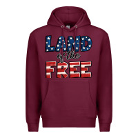 Burgundy Land of the free America Premium Hoodie - Jasminsmagicworld