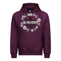 Mauve Wine he has risen Urban Hoodie - MaliasSmallBusiness