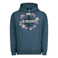 Pigment Midnight Navy he has risen Urban Hoodie - MaliasSmallBusiness