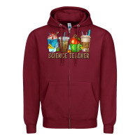 Burgundy science teacher coffee cups Zipper Hoodie - texasbilliewilder