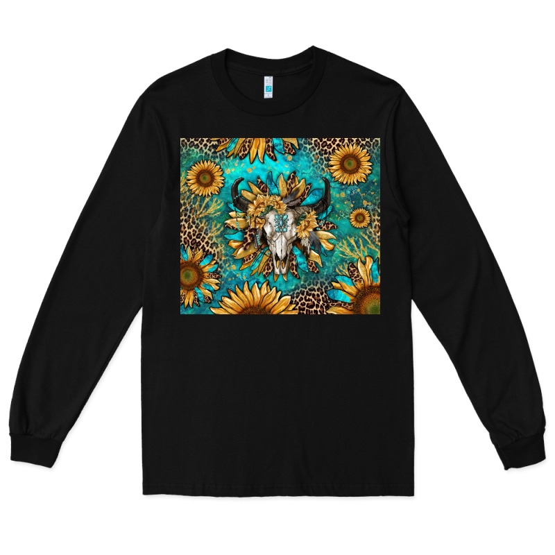 Bull Skull Sunflowers Long Sleeve Tee by RanaPortraitStore | Teevron