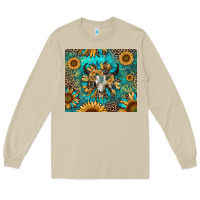 Mushroom bull skull sunflowers Long Sleeve Tee - RanaPortraitStore