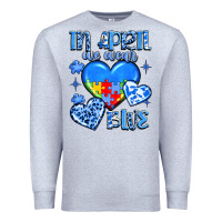 Heather Grey in april we wear blue Premium Sweatshirt - JahusDesignShop