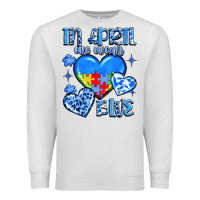 Oatmeal Heather in april we wear blue Premium Sweatshirt - JahusDesignShop