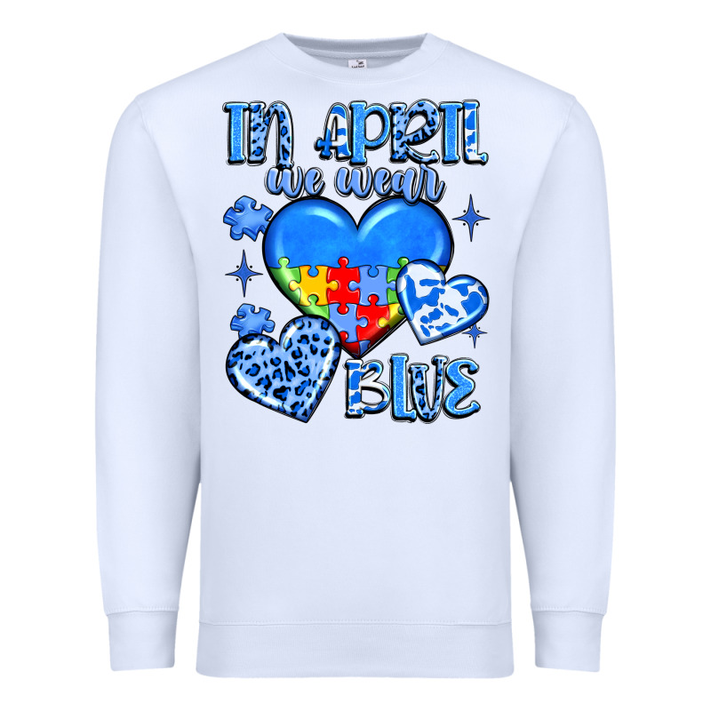 In April We Wear Blue Premium Sweatshirt by JahusDesignShop | Teevron